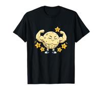Strong Moon Flexing Cartoon Space Workout Stars T-Shirt
