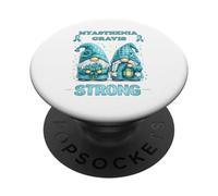 Strong Myasthenia Gravis Awareness Ribbon teal Warrior PopSockets Adhesive PopGrip