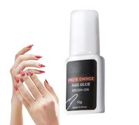 Strong Nail Adhesive Gel - False Nails Glue with Brush, Extension Nail Gel and Nails Tips Glue, Soft Gels for Professional Manicurists, Easy Application and Secure Hold for Home