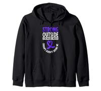 Strong Outside - Stronger Inside - Crohn Disease Zip Hoodie