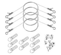 Strong Picture Hanging Set Steel Wire with Adjustable Clip & D Rings Complete Mounting for 50lb Art Work Use Not Sags Hanging with Storage Box