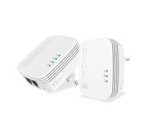 STRONG POWERLWF600DUOMINI AV600 Wireless Powerline Kit, WiFi N300, Ethernet Ports, Powerline WiFi Extender, UK Plug, Plug & Play