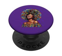 Strong Proud Unapologetic Black Woman Afro African Art PopSockets Adhesive PopGrip