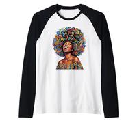 Strong Proud Unapologetic Black Woman Afro African Art Raglan Baseball Tee