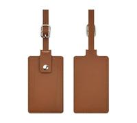 Strong PU Leather Suitcase Identifier with Firm Closure and Concealed Information Slot Fashion for Business Trip Flipping Up Name Card Holder