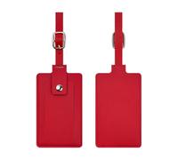Strong PU Leather Suitcase Identifier with Firm Closure and Concealed Information Slot Fashion for Business Trip Flipping Up Name Card Holder