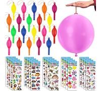 Strong Punch Balloons & 3D Puffy Stickers 20 Pack each Kids Party Bag Fillers Disnosour Stickers Heart Stickers Car Stickers Party Goodie Bag Filler by Wonsta