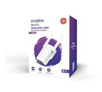 STRONG REPEATERAX1800UK Wi-Fi 6 AX1800 Range Extender, Dual Band, 1 Gigabit Port & 2 External Antennas, Bridge and Access Point Mode, UK Plug
