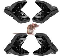 Strong & Reusable 4-Pack Large Rat Traps Rodent Catcher & Killer