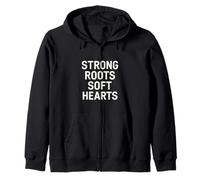 Strong Roots, Hearts. Family Strength Quote. Zip Hoodie
