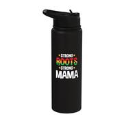 Strong Roots Strong Mama Juneteenth 1865 Black Queen Stainless Steel Insulated Water Bottle