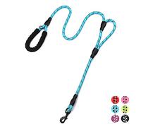 Strong Rope Dog lead 6ft Long with Two Padded Handles,Heavy Duty,Reflective Double Handle Training Dog Lead for Large Dogs or Medium Dogs,Dual Handles Leash(Blue)