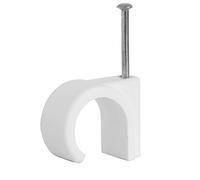 Strong Round White Cable Clips - Packs of 100 Clips - 6-7mm Clips - Sample Pack of 20 Clips