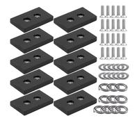 Strong Rubber Coated Mounting Magnets, 10 Pcs Square Anti-Scratch Neodymium Magnet Base Mount with M5 Male Threaded Stud and Nuts for Lighting Bar Camera Automobile Cabinet (10 PCS M5)