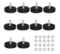 Strong Rubber Coated Mounting Magnets, 10PCS Anti-Scratch Neodymium Magnet Base Mount with M4 Male Threaded Stud and Nuts for Lighting Bar Camera Automobile Cabinet (22mm M4)