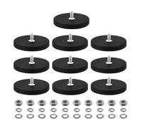 Strong Rubber Coated Mounting Magnets, 10PCS Anti-Scratch Neodymium Magnet Base Mount with M6 Male Threaded Stud and Nuts for Lighting Bar Camera Automobile Cabinet (43mm M6)