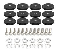 Strong Rubber Coated Mounting Magnets, 12 Pcs Anti-Scratch Neodymium Magnet Base Mount with M4 Male Threaded Stud and Nuts for Lighting Bar Camera Automobile Cabinet