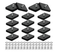 Strong Rubber Coated Mounting Magnets, 16 Pcs Square Anti-Scratch Neodymium Magnet Base Mount with M4 Male Threaded Stud and Nuts for Lighting Bar Camera Automobile Cabinet (16 PCS M4)