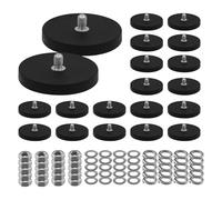 Strong Rubber Coated Mounting Magnets, 20PCS Anti-Scratch Neodymium Magnet Base Mount with M5 Male Threaded Stud and Nuts for Lighting Bar Camera Automobile Cabinet (43mm M5)