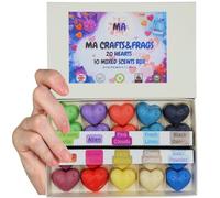 Strong Scented Wax Melt Gift Box - 20 Heart-Shaped Soy Wax Melts, 10 Mixed Scents - Handmade in UK, Vegan Friendly - Long-Lasting Home Fragrance