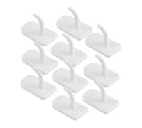 Strong Self Adhesive Wall Hooks for Net Curtains, Pack of 10 - White Plastic Stick-On Curtain Wire Hooks for UPVC Windows, Bedroom & Bathroom - No Drilling Curtain Rod Hangers, Durable Peel & Stick Wa