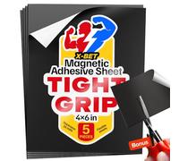 Strong Self-Stick Adhesive Magnetic Sheets 5 Pcs (10x15cm/4x6") - Customizable Magnetic Paper for Photo, Magnet Stickers, Labels, Crafts; for Fridge, Lockers, Whiteboards, Office, Projects