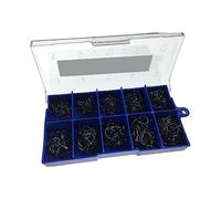 Strong Sharp 500 Pcs Freshwater Fishing Hooks Carp Fishhooks Barbed Kit Jigging Bait Hook Silver Black Gold #3-#12 Fishing Hooks(Black)