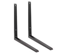 Strong Shelf Bracket Mitre Reinforced Pattern 350 x 350mm Black | Pack of 2 | EAI Brand