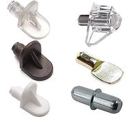 Strong Shelf Supports Pegs Pins Plug Stud Kitchen Cupboard Cabinet, Bookcases (12, Push-in, White - M0355)