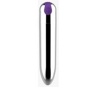 Strong Shock 10 Silent Speeds Power Bullet Rod Soft Silicone Toys for Men Women, Waterproof Mini Travel Small Bullet Toys Perfect for Personal Body Neck Back Relax JSD7UP7 (Silver)