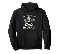 Strong Skilled Stylish She Can Fix It Mechanic Pullover Hoodie