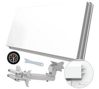 STRONG - SlimSat SA62 - Compact satellite antenna - Integrated twin LNB - with window mount - Wall mount, balcony or pole - Ideal for camping, travelling and home - white