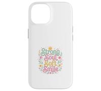 Strong Soul Soft Smile Floral Inspirational Design Case for iPhone 14