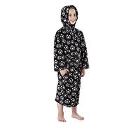 Strong Souls Boys Football Hooded Dressing Gown Black Print 3-4 Years
