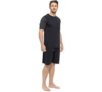 Strong Souls Mens Jersey Cotton Pyjamas Pjs Black / Grey - Short Set M
