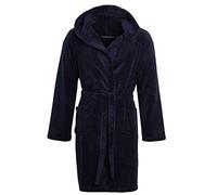 Strong Souls Mens Luxury Fleece Dressing Gown Plain Navy Medium