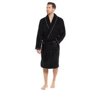 Strong Souls Mens Luxury Fleece Dressing Gown Rope Trim Black XX-Large