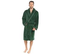 Strong Souls Mens Luxury Fleece Dressing Gown Rope Trim Green X-Large