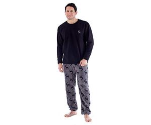 Strong Souls Mens Luxury Fleece Pyjamas Pjs Stag Lounge Set X-Large Grey