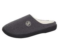 Strong Souls Mens Memory Foam Slippers Open Back Slip On Mules Indoor Outdoor Anti Slip House Shoes, Gifts for Men Grey Tweed 7 UK
