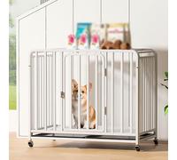 Strong Square Tube Dog Cage, Kennel, Crate Furniture, Upgraded Bold Six-sided, and Sturdy(78.2x52.5x63cm)