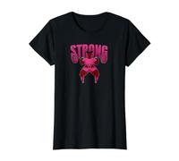 Strong Squat Powerlifter Girl Gym Value Graphic T-Shirt, Women, Black, M