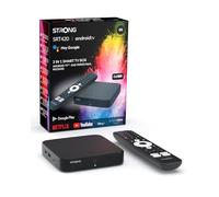 STRONG SRT420 Hybrid Streaming Box Android TV + TNT, 4K, HDR, Dolby Vision, Dolby Atmos, Chromecast, Google Voice Assistant, Netflix, Disney+, Prime, WiFi, Ethernet, Blue