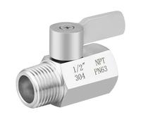 Strong Steel Small Ball Valves 0.5 Inch Thread Handle Levers Water Flows Control for Shower Flows Control Bidet Sprayer Ball Valves with Handle Lever