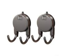 Strong Suction Cup Double Hook for Kitchen and Bathroom - ABS Wall-Mount Tissue Holder with Powerful Adhesion, Space-Saving Design, No-Drill Installation(Gray)