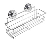 Strong Suction Shower Caddy Organiser Basket Bathroom Shelf Storage Wall Mounted SUS304 Stainless Steel Kitchen Rack No Drilling, Sliver 11.8 x 3.2 x 3.2"