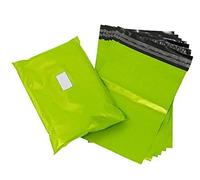 Strong Tough Mailing Bags - Sticky Self Seal Flap - Poly Plastic Polythene for Postal Postage Packaging Courier Mail Pouch Sacks - Premium Quality (14x20" (355x500mm), Neon Green, 100)