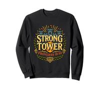 Strong Tower Proverbs 18:10 Full-Color Christian Scripture Sweatshirt