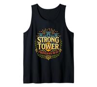 Strong Tower Proverbs 18:10 Full-Color Christian Scripture Tank Top