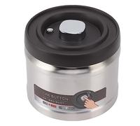 Strong Vacuum Sealed Coffee Container, Stainless Steel Airtight Storage Jar with Scoop, Date Tracker, CO2 Release Valve for Beans, Grounds, Tea, Sugar, Medicine (1100ML Stainless